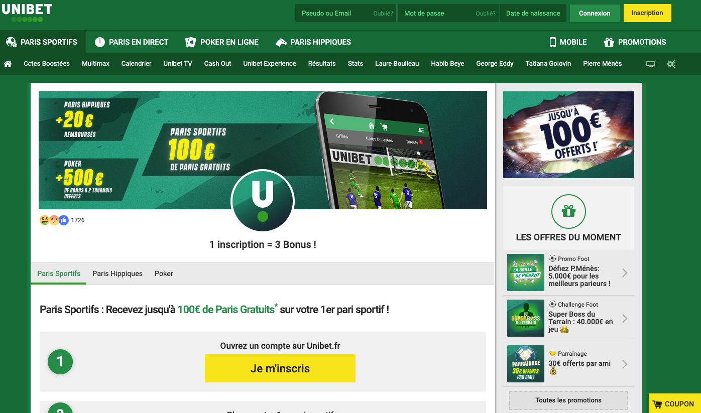 Compte Unibet : créer, se connecter - vérifier son identité