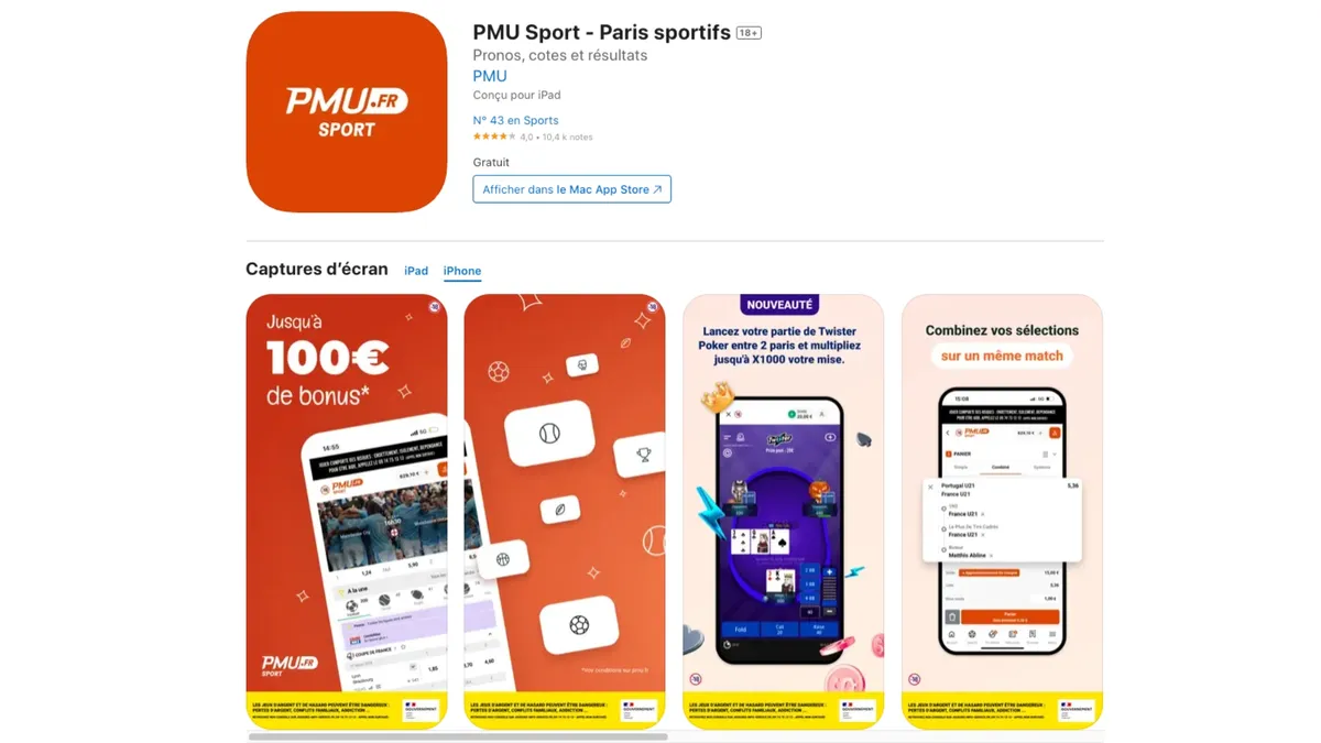Application PMU Sport (Android/iOS - APK) : téléchargement, réglages - avis 2025